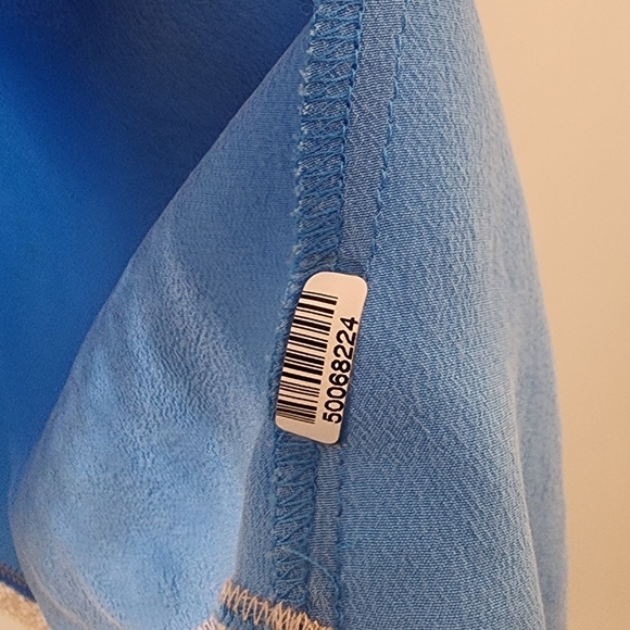 Zadig & Voltaire Elegant Blue/ Cream Women's Top, Size Extra Small, Silk. - Picture 7 of 11